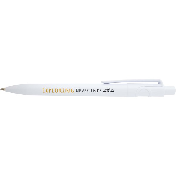 Unica recycled plastic ballpoint pen (black ink) - White