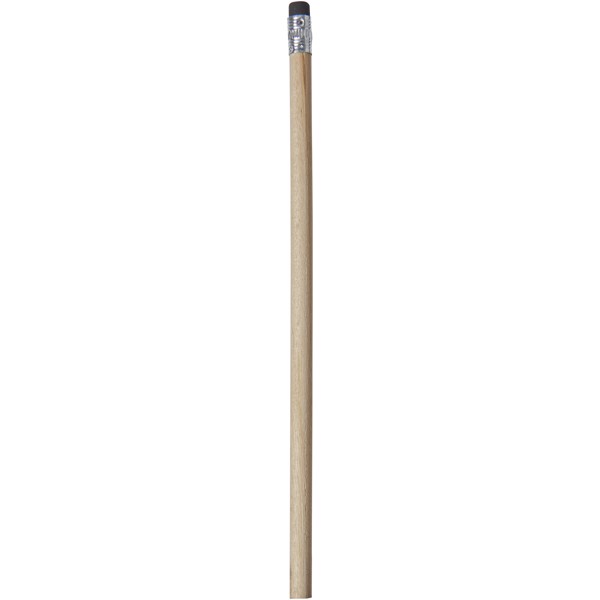 Cay wooden pencil with eraser - Natural / Solid black