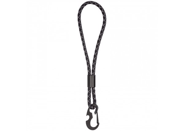 Wrist band Adventure with carabiner - Black