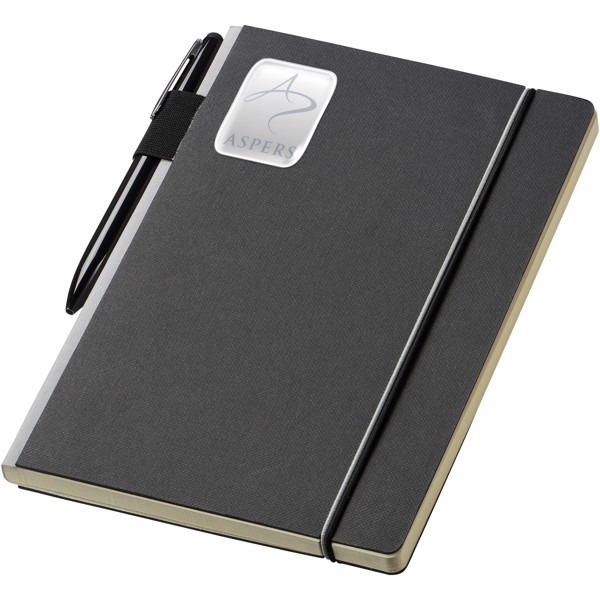 Cuppia A5 hard cover notebook - Solid black / Grey