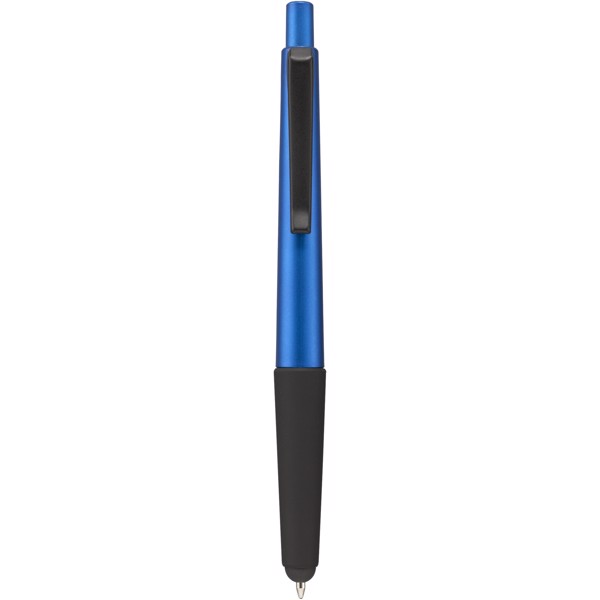 Gummy stylus ballpoint pen with soft-touch grip