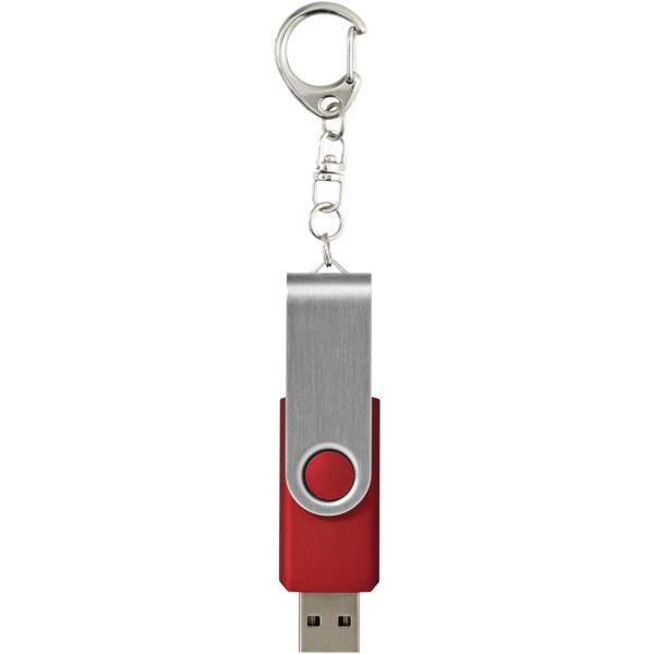 Rotate USB 3.0 with keychain - Medium Red / 16GB