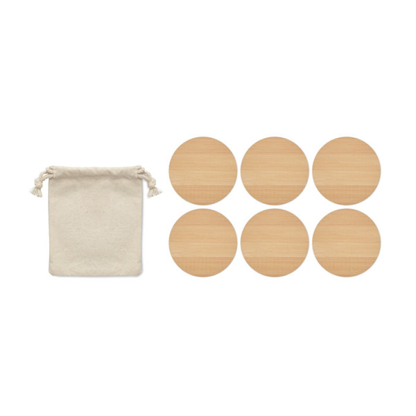 Set of 6 bamboo coasters Bayin Set