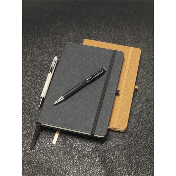 Atlana leather pieces notebook - Black