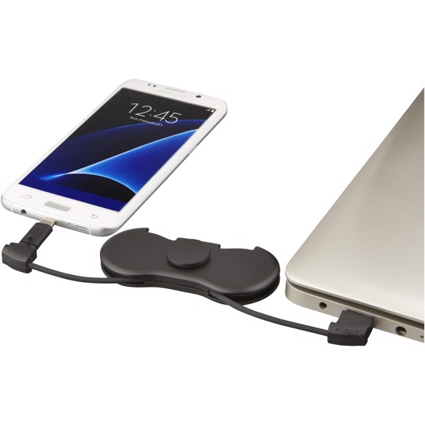 Spin-it charging cable widget - Solid black