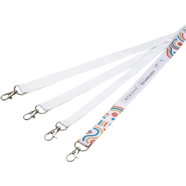 Addie sublimation lanyard with safety breakaway - White / White / 25mm
