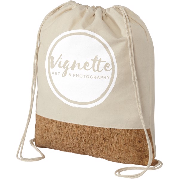 Woods 150 g/m² cotton and cork drawstring backpack