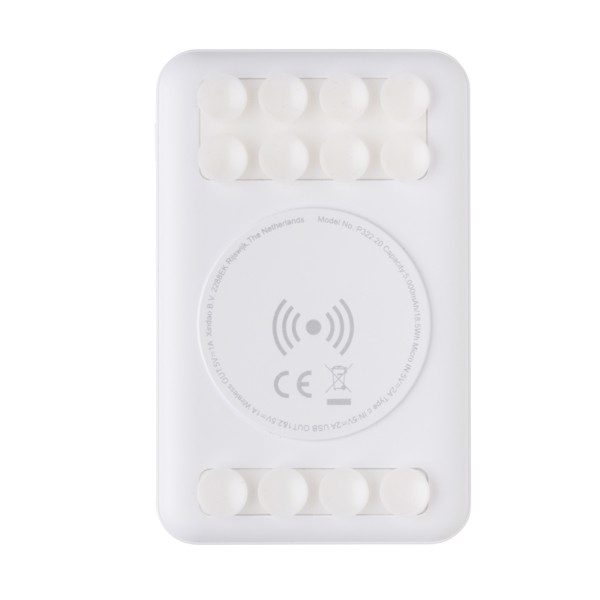 5.000 mAh wireless charging pocket powerbank - White