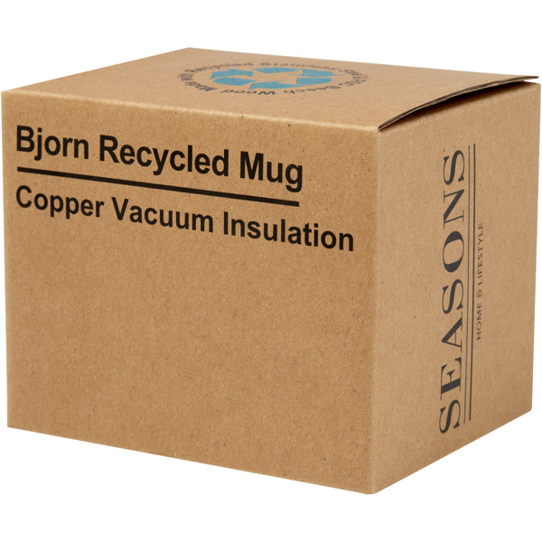 Bjorn 360 ml RCS certified recycled stainless steel mug with copper vacuum insulation - White