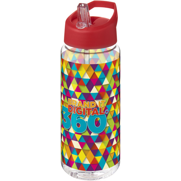 H2O Active® Octave Tritan™ 600 ml spout lid sport bottle - Transparent Clear / Red