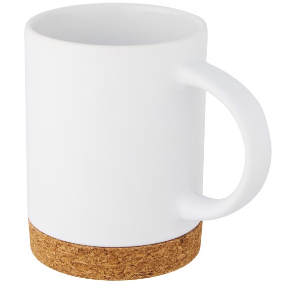 Taza de cerámica de 425 ml con base de corcho "Neiva" - Blanco