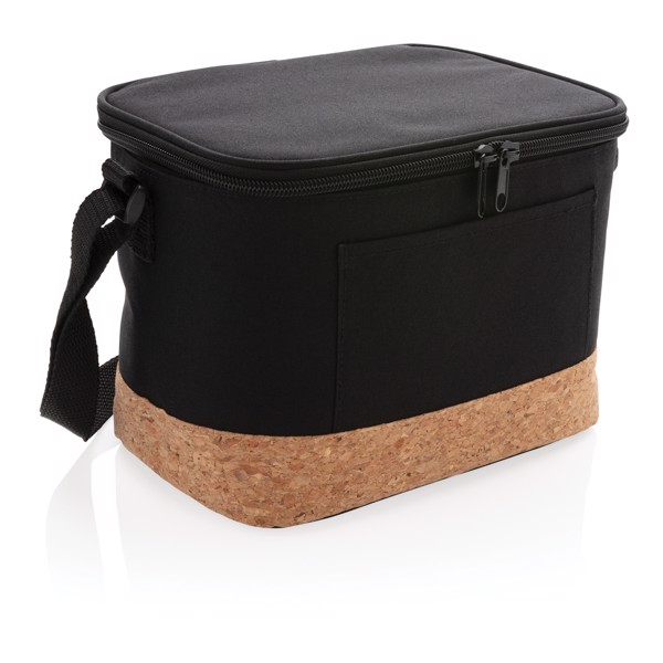 Two tone cooler bag with cork detail - Black