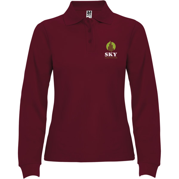 Estrella long sleeve women's polo - Garnet / S