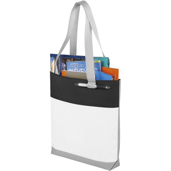 Bloomington colour-block convention tote bag - White / Solid black