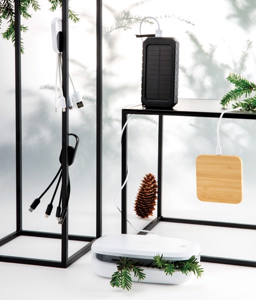 Nabíjecí kabel 4 v 1 s karabinou - Bílá