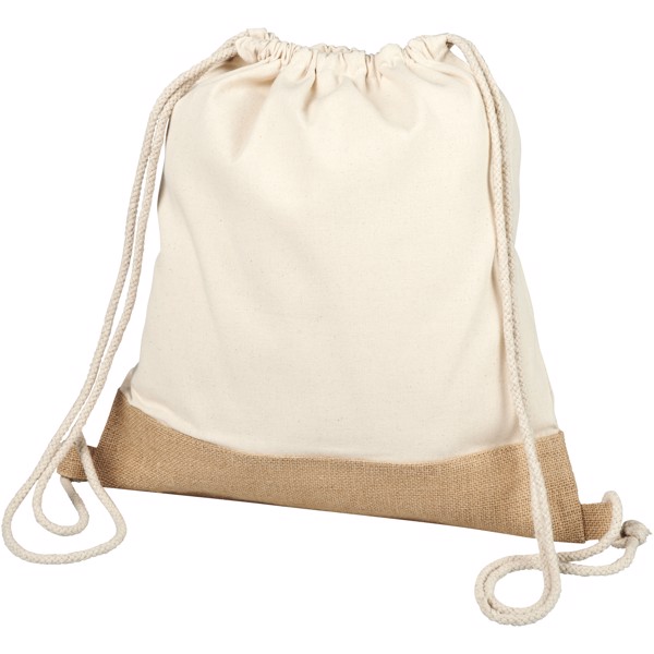Delhi cotton jute drawstring backpack