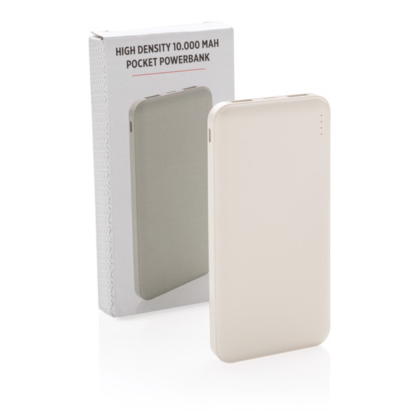 High Density 10.000 mAh Pocket Powerbank - White