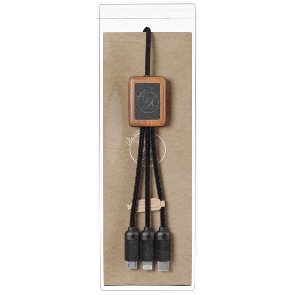 SCX.design C29 3-in-1 bamboo cable - Solid black / Wood