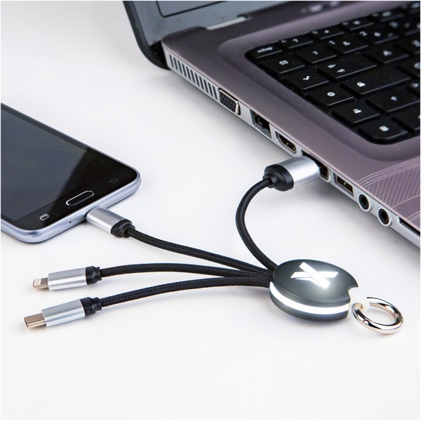 SCX.design C16 ring light-up cable - Solid black / White