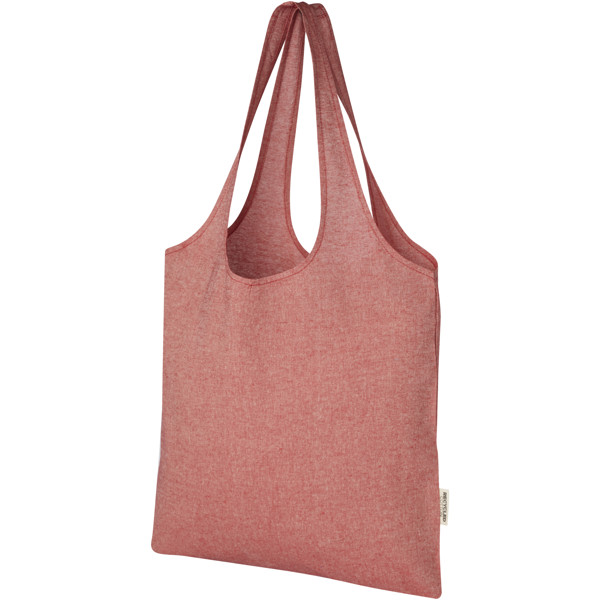 Pheebs 150 g/m² recycled cotton trendy tote bag 7L - Heather Red