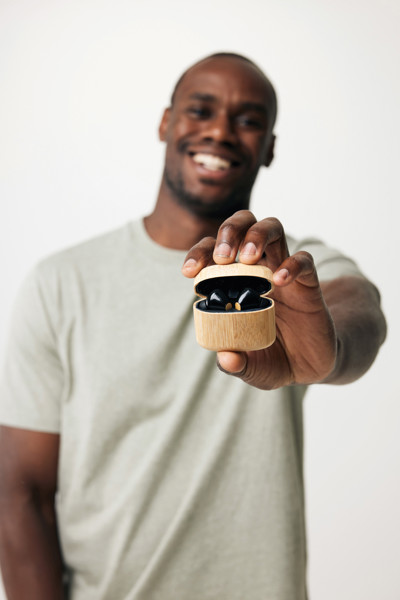 Bamboo TWS earbuds with RCS recycled plastic