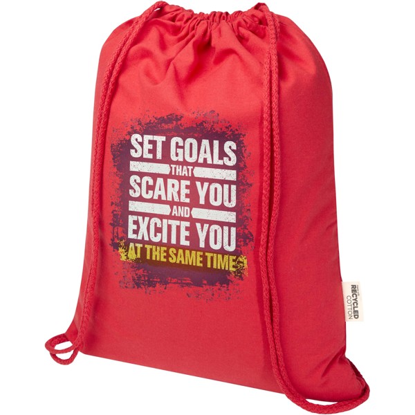 Peru Blend 180 g/m² GRS recycled drawstring bag 5L - Red