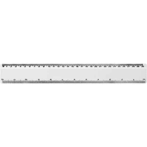 Refari 30 cm recycled plastic ruler - White
