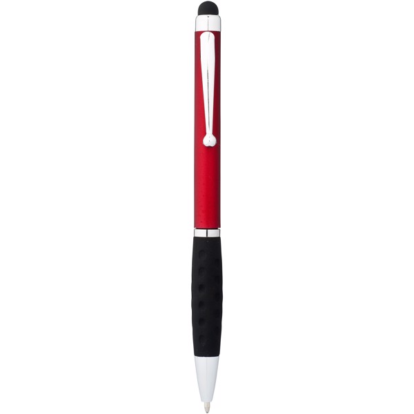 Kuličkové pero a stylus Ziggy - Červená s efektem námrazy / Černá