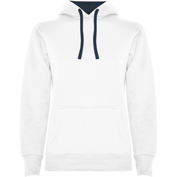 Urban women's hoodie - White / Navy Blue / S