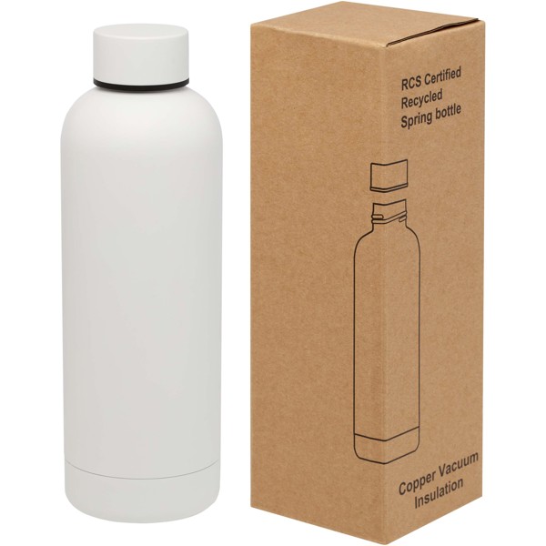 Spring 500 ml RCS certified recycled stainless steel copper vacuum insulated bottle - White