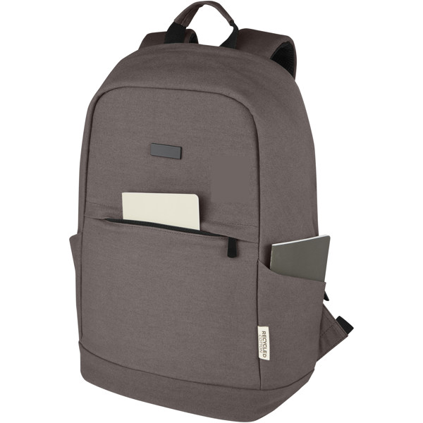 Joey 15.6\" GRS recycled canvas anti-theft laptop backpack 18L - Grey