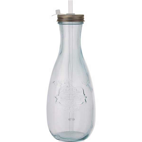 Polpa recycled glass bottle with straw
