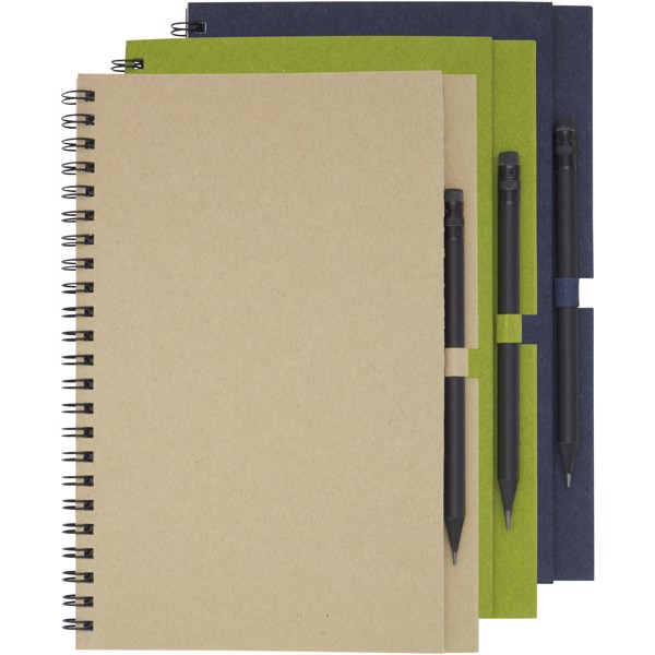 Luciano Eco wire notebook with pencil - medium - Green