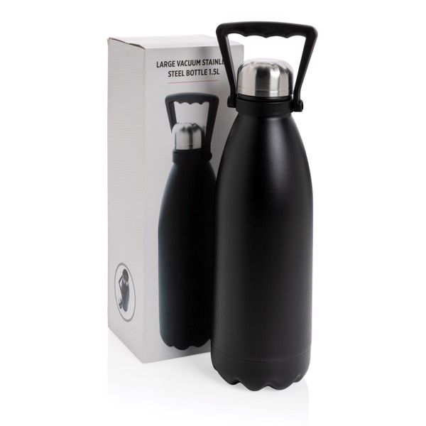 ​Large vacuum stainless steel bottle 1.5L - Black