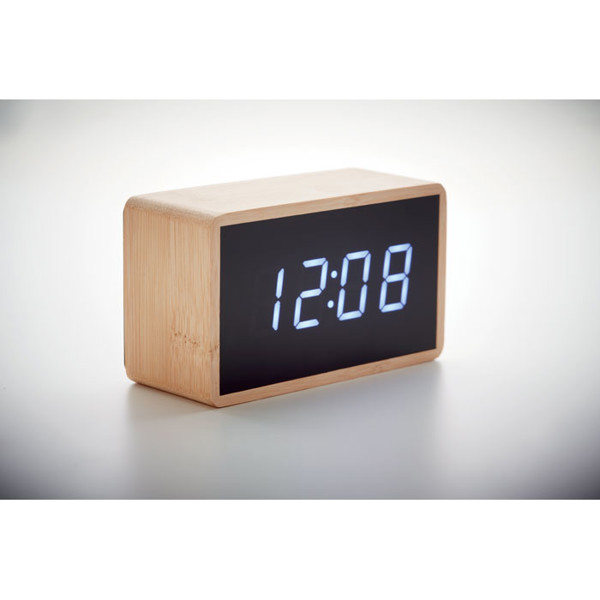 LED Tisch Uhr Bambus Miri Clock