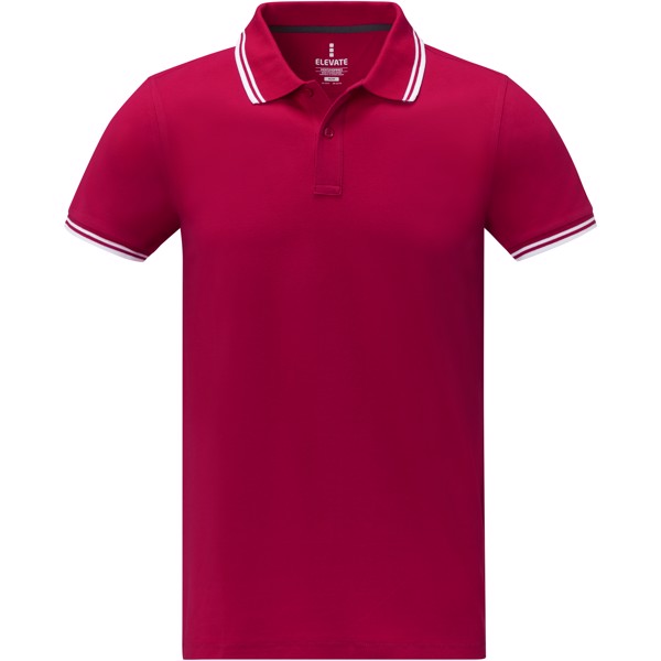 Amarago short sleeve men's tipping polo - Red / S