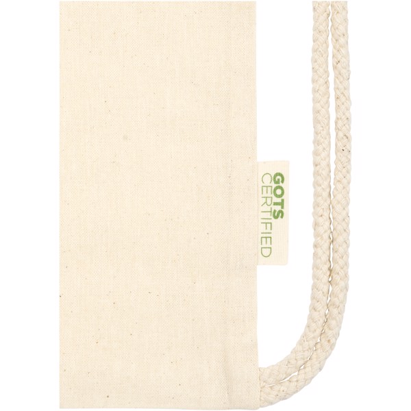 Orissa 100 g/m² organic cotton drawstring bag 5L - Natural