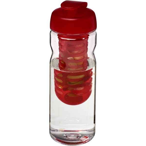 Láhev s infuzérem avyklápěcím víčkem Base Tritan™ 650 ml - Průhledná / Červená s efektem námrazy