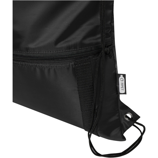 Adventure recycled insulated drawstring bag 9L - Black