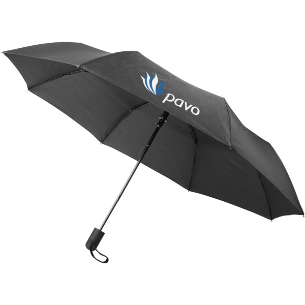 Gisele 21" heathered auto open umbrella - Solid black