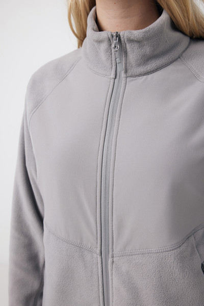IQONIQ Talung recycled polyester microfleece zip through - Storm Grey / XXXL