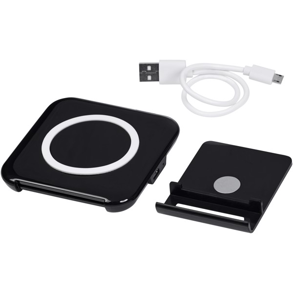 Catena wireless charging phone stand - Solid black