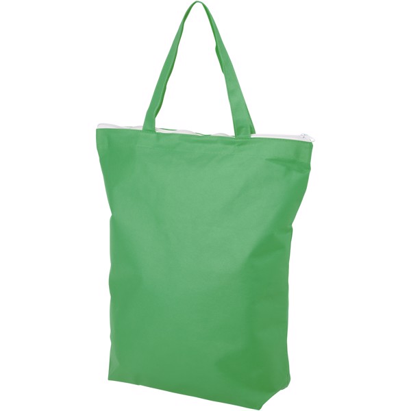 Bolsa Tote no tejida con cremallera y asa corta "Privy" - Verde