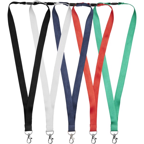 Lanyard de bambú con clip de seguridad "Julian" - Rojo