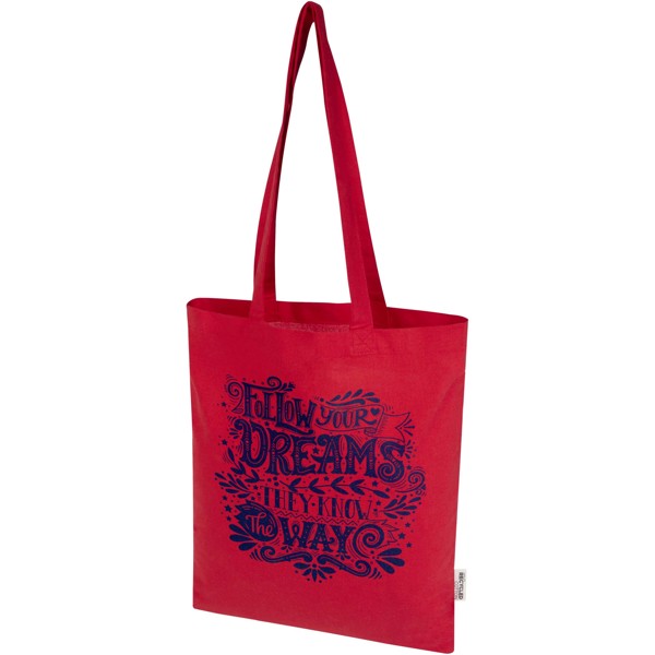 Peru Blend 180 g/m² GRS recycled cotton tote bag 7L - Red