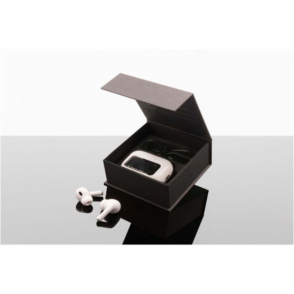SCX.design E26 ANC earbuds with interactive touchscreen charging case - White