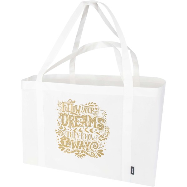 Jumbo GRS recycled non-woven extra large tote bag 65L - White