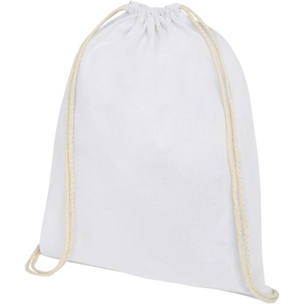 Oregon 140 g/m² cotton drawstring bag 5L - White