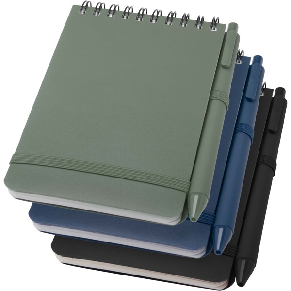 Thalaasa A6 hard cover ocean-bound notebook with ballpoint pen (black ink) - Ocean Blue