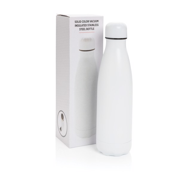 Solid colour vacuum stainless steel bottle 500 ml - White